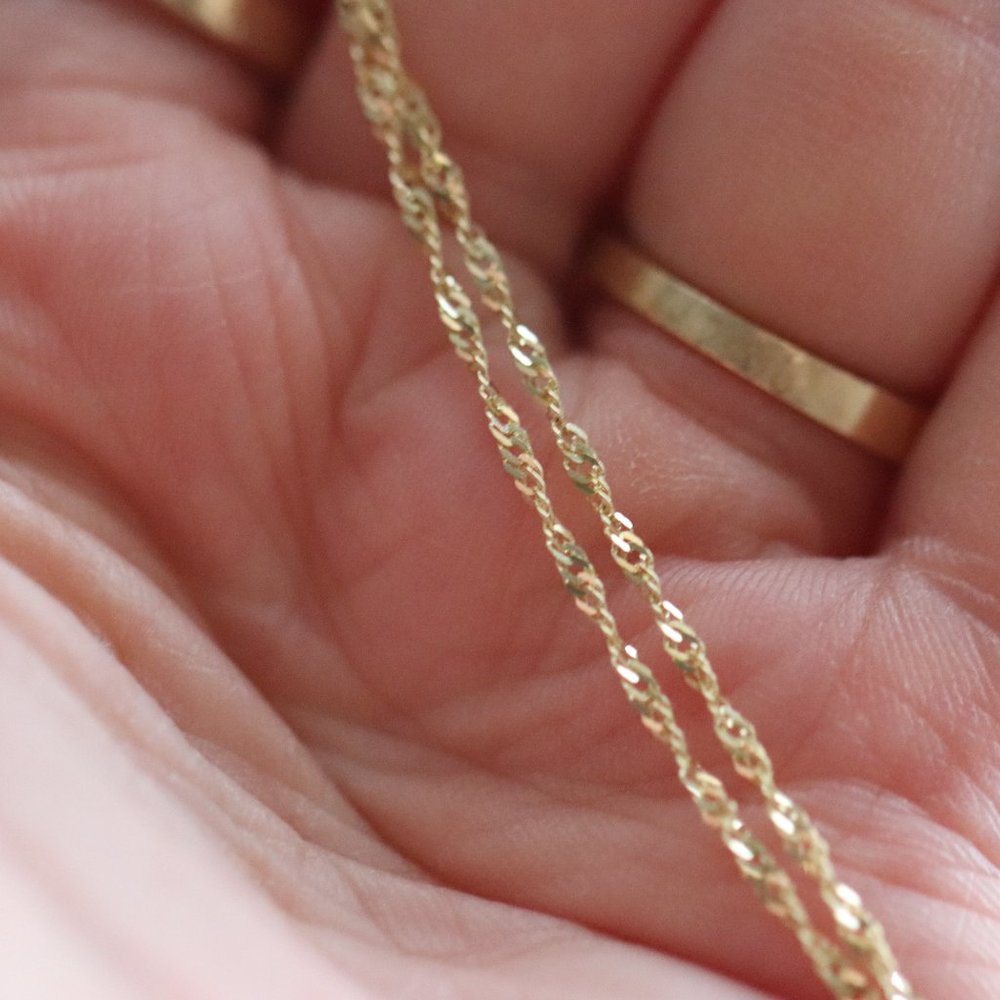10K Solid Gold Singapore Chain Necklace "Weavers of Connection" necklace - Picture 14 of 17